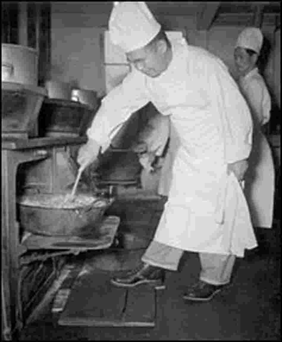 A chef prepares lunch.