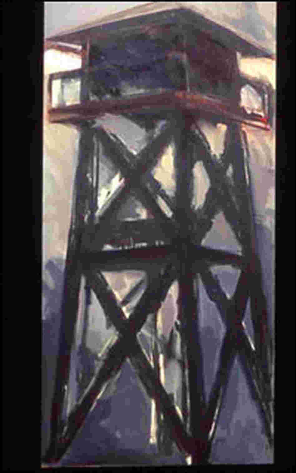 Painting: 'Tower 4, Tule Lake Internment Center'