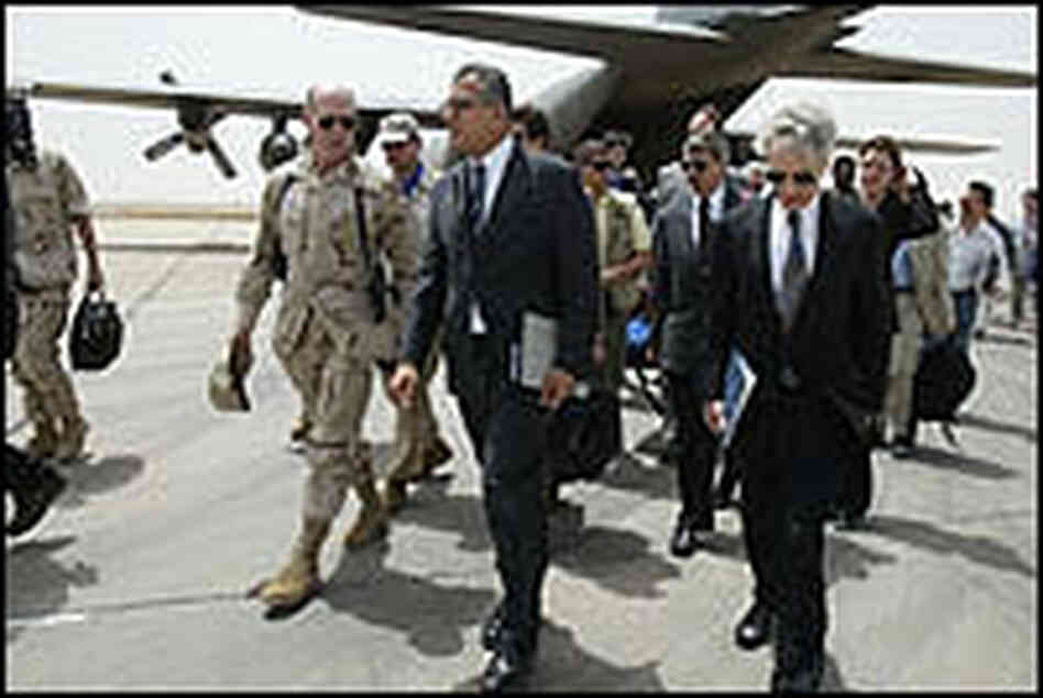 Ryan Crocker, White House special envoy Zalmay Khalilzad  and Maj. Gen. David Kratzer