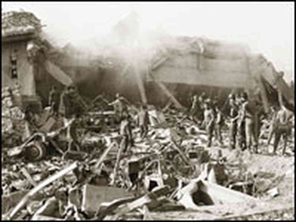 Aftermath of the U.S. Marine barracks bombing in Beirut