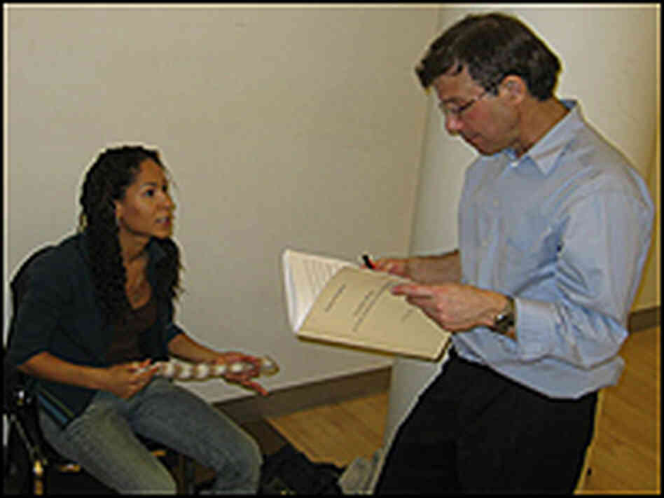 Dancer Ayodele Casel confers with composer Rob Kapilow.