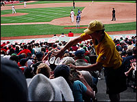 Vendor Sells Bottled Water at Boston's Fenway Park