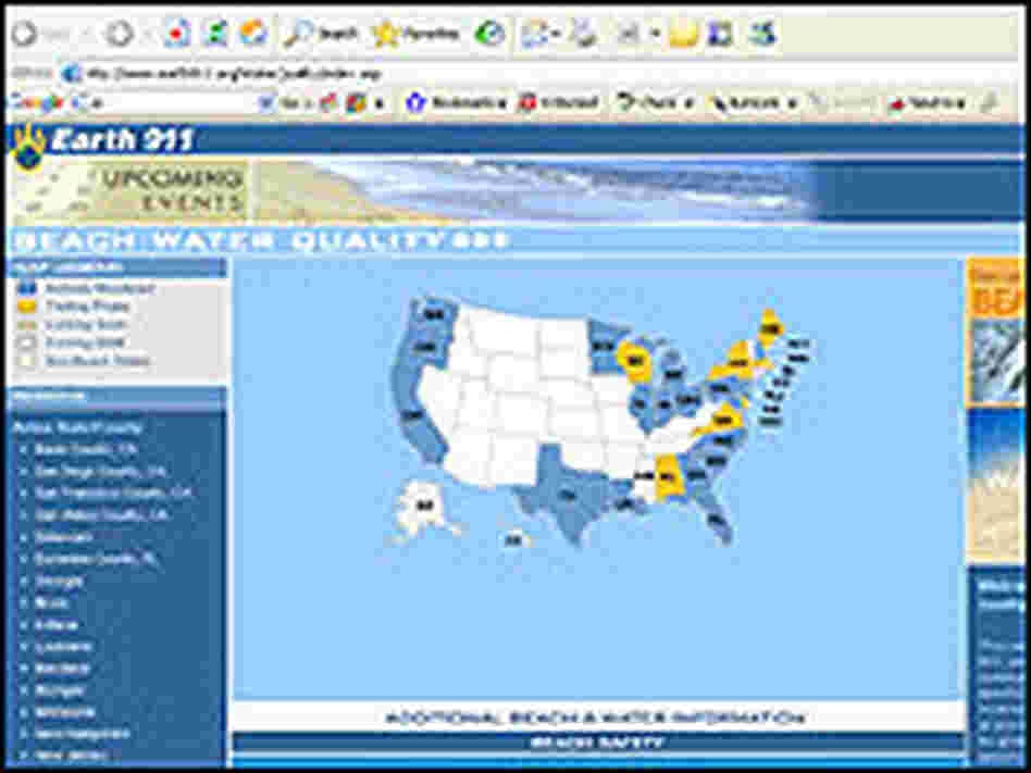 Screen grab of Earth 911 Web site.