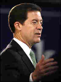 Sen. Sam Brownback addresses supporters in Topeka, Kan. Sen. Sam Brownback addresses supporters in Topeka, Kan.