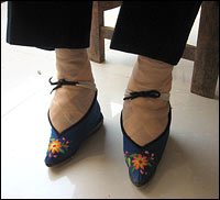 Wang Lifen's bound feet.