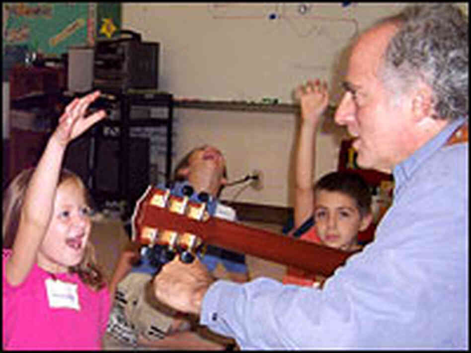 Paul Reisler conducts a songwriting workshop at Nolensville Elementary School, near Nashville, Tenn.
