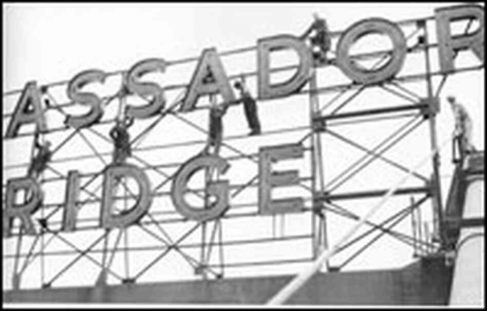 Workers Building the Sign for the Ambassador Bridge