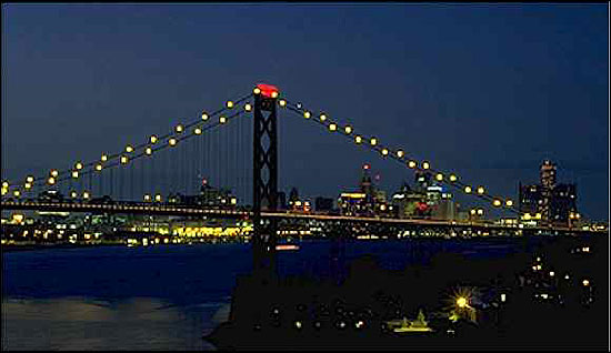 The Ambassador Bridge at Night