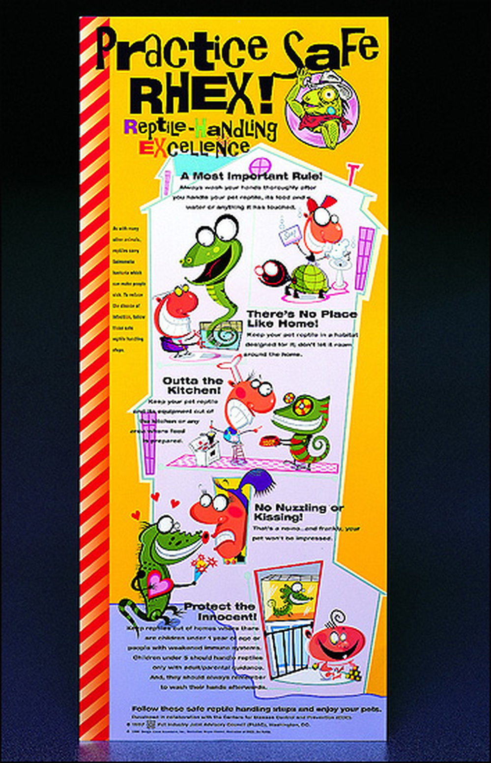 A Centers for Disease Control and Prevention poster on reptile pet safety.