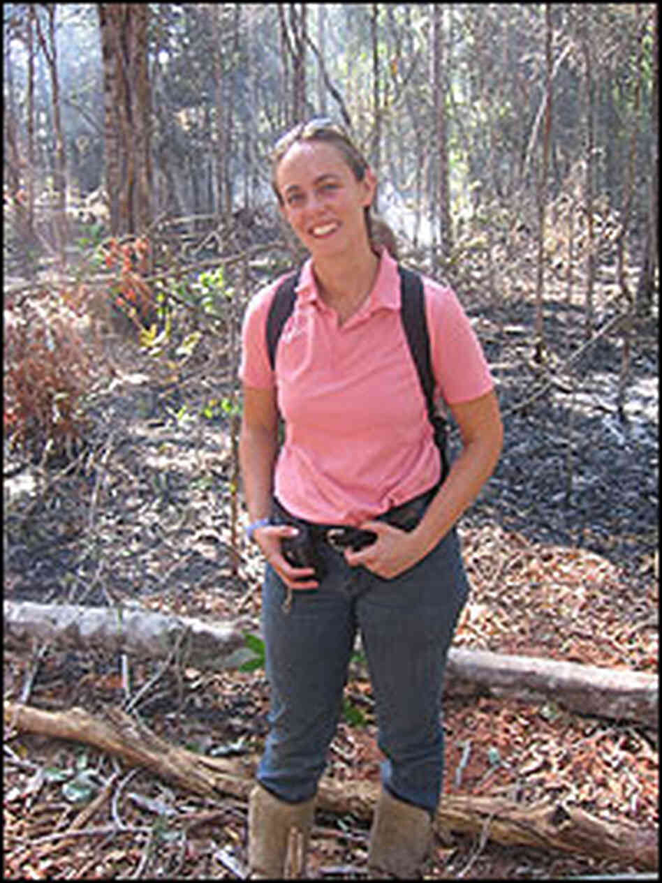 Jennifer Balch of Yale University stands in the Amazon forest. Jennifer Balch of Yale University stands in the Amazon forest.