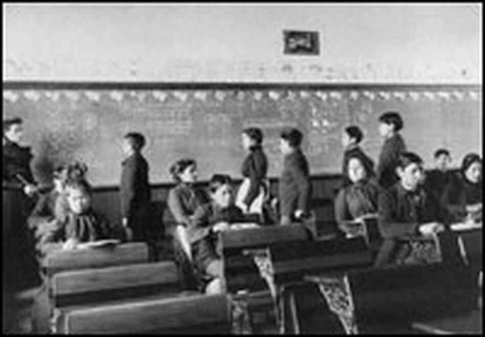 Students in a math class at Carlisle Indian School in 1903. Students in a math class at Carlisle Indian School in 1903.