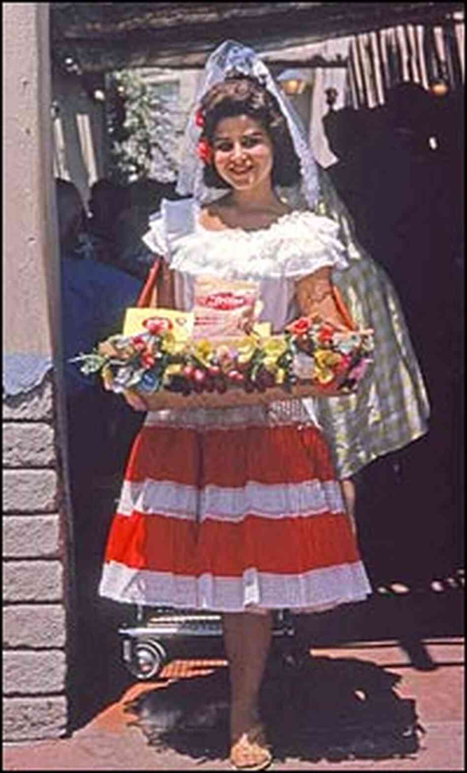 A greeter at the Casa De Frito at Disneyland.