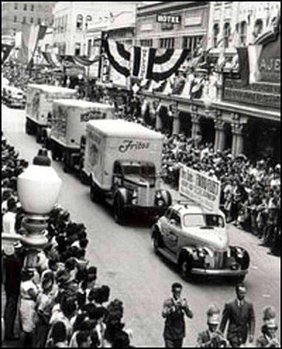 A 'Frito Fleet' on parade in San Antonio, Texas.	