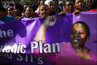Treatment Action Campaign members protest in support of Nozizwe Madlala-Routledge.