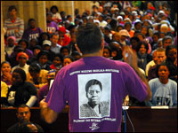 Members of the Treatment Action Campaign, led by Zackie Achmat, protest in Cape Town.