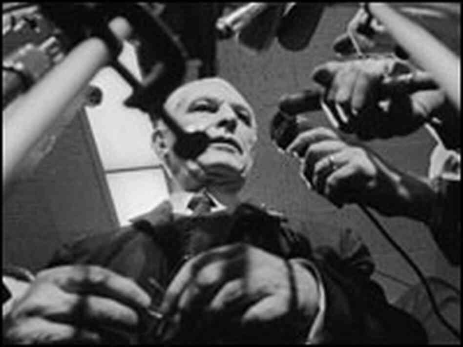 Sen. Thomas Dodd meets with the press in March 1967.