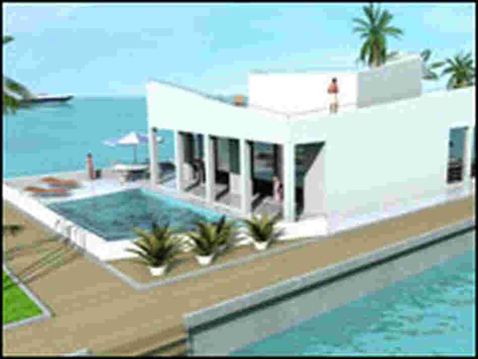Architect's design of a floating house.