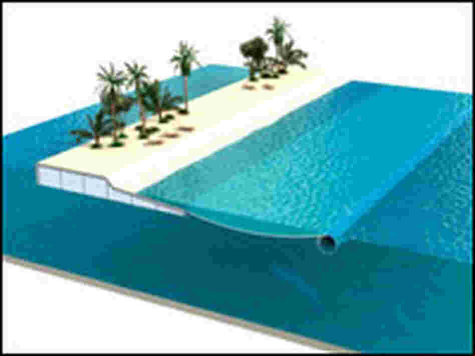 Architect's design of a floating island. Architect's design of a floating island.