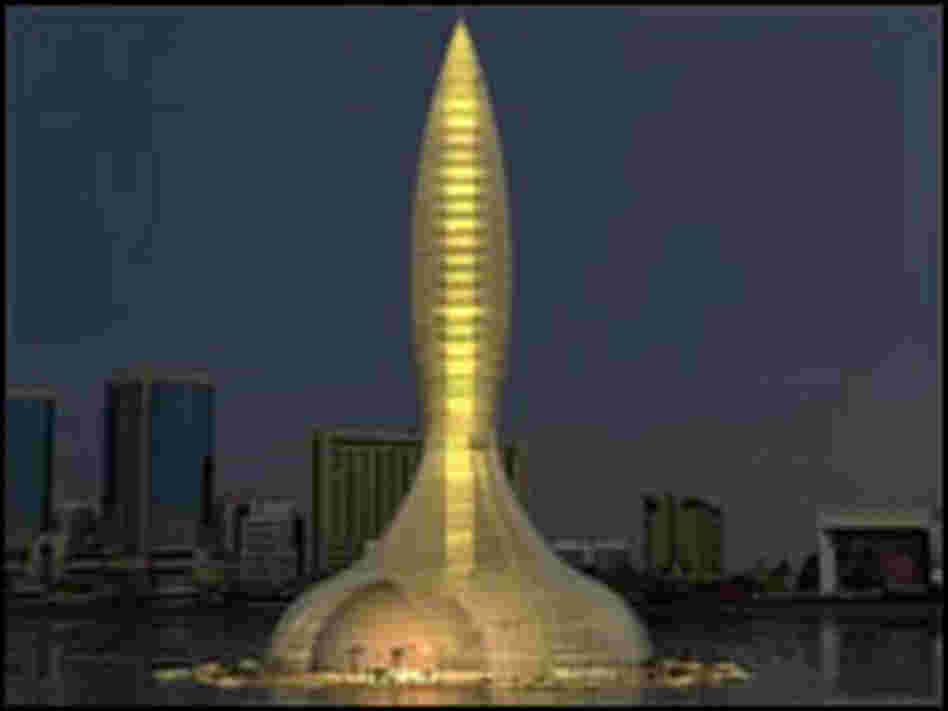 Architect's design of a floating tower.