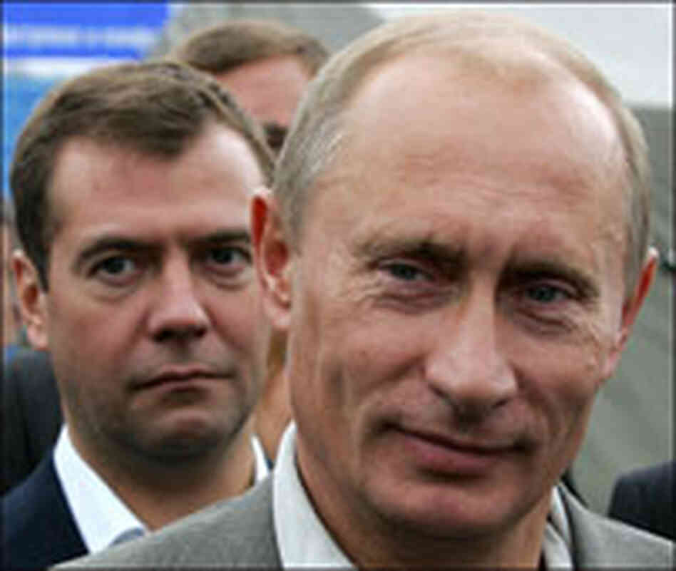 Russian President Vladimir Putin and President-elect Dmitri Medvedev