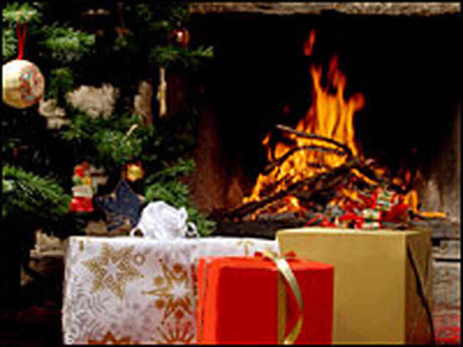 Though experts advise against it, some people toss holiday wrapping paper into a fireplace.