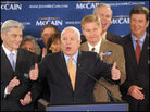 Sen. John McCain gives victory speech after the Virginia primary. Sen. John McCain gives victory speech after the Virginia primary.