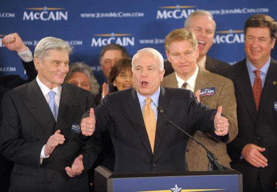 Sen. John McCain gives victory speech after the Virginia primary.