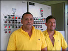 Technicians at the Angostura plant monitor water levels and electrical output. Technicians at the Angostura plant monitor water levels and electrical output.