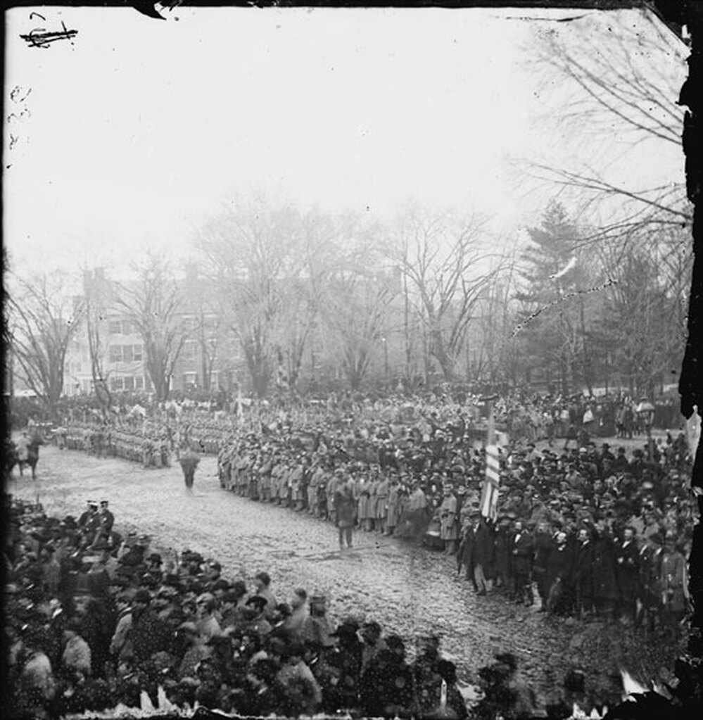 The crowd at Lincoln's second inauguration in 1865.