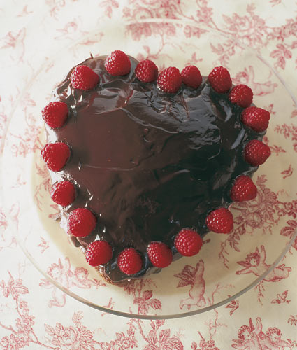 Nigella Lawson's chocolate raspberry heart cake.