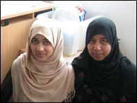 Lubaaba al Azami (left) and Mahera Ruby, at the East London Mosque