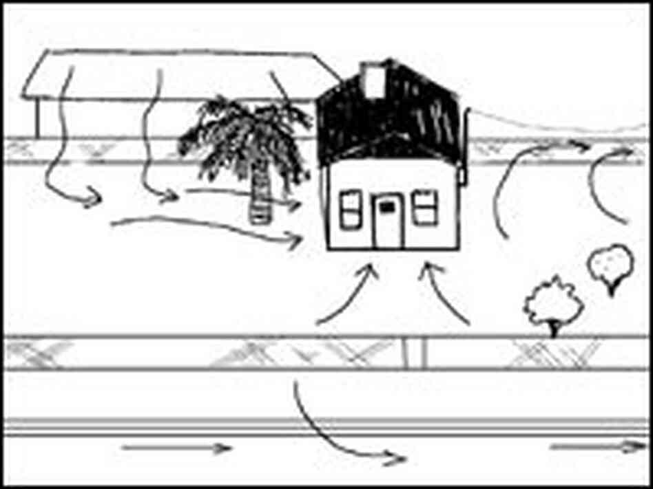 Illustration of Brad Lancaster's home in 1994.