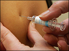 Adult getting flu shot. Adult getting flu shot.