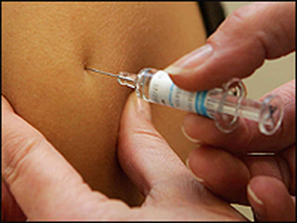 Adult getting flu shot. Adult getting flu shot.