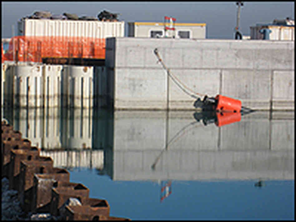 Navigation lock in Malamocco inlet in Venice. Navigation lock in Malamocco inlet in Venice.