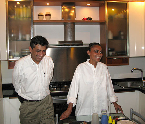 Mahboob Khan and her husband, Adnan Asdar, seen in their kitchen.