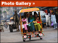 Commuters in Karachi's Lyari district.