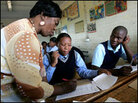 Teacher with students. Teacher with students.