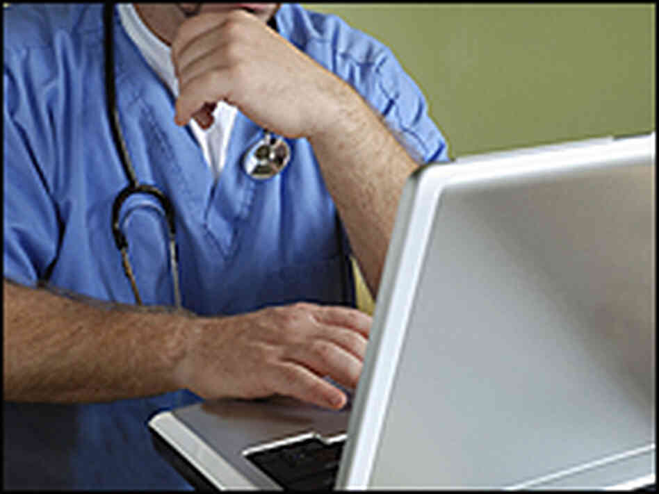 Doctor at computer Doctor at computer