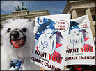 Environmentalists at a July demonstration in favor of climate protection. Environmentalists at a July demonstration in favor of climate protection.