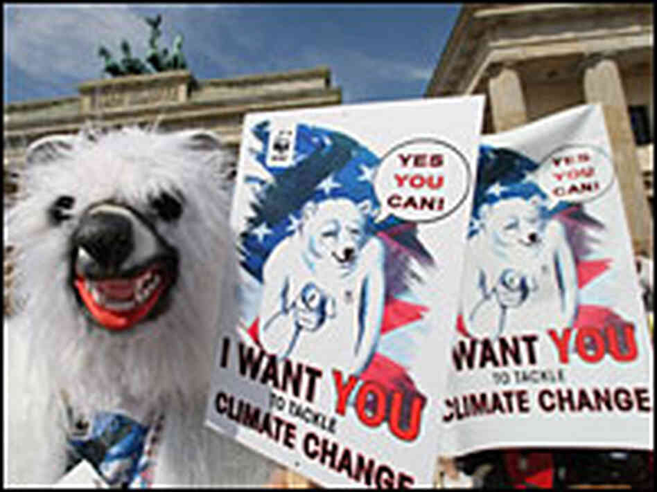 Environmentalists at a July demonstration in favor of climate protection.