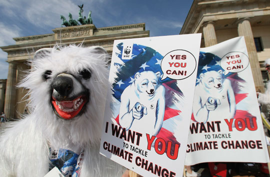 Environmentalists at a July demonstration in favor of climate protection.