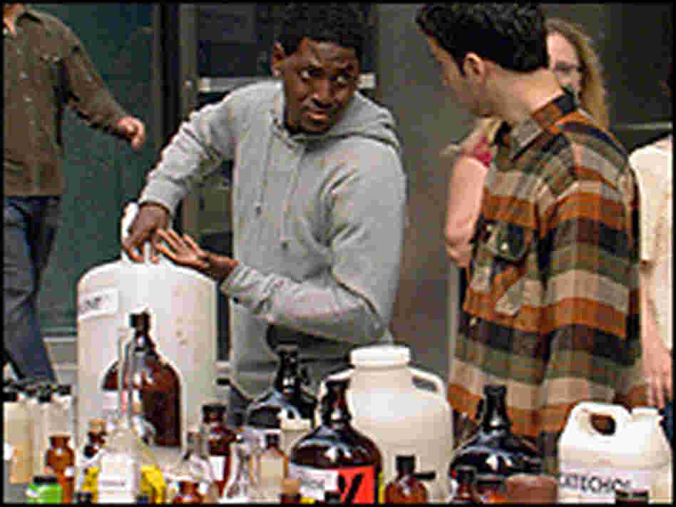Two actors display all the dangerous chemicals in cigarettes Two actors display all the dangerous chemicals in cigarettes
