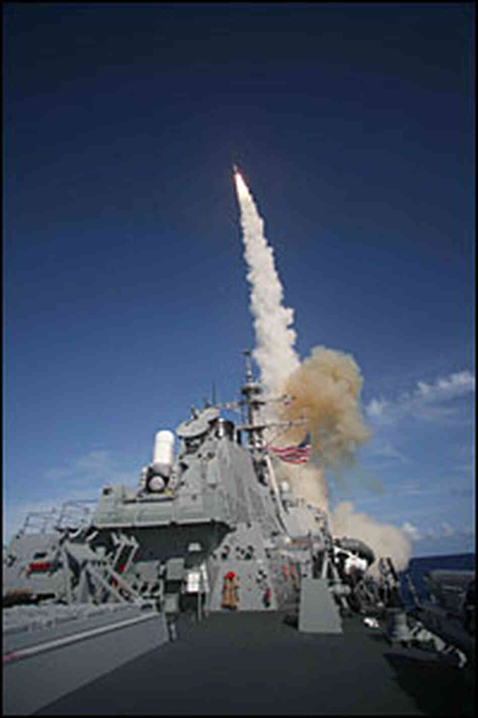 SM-3 missile launch from USS Decatur