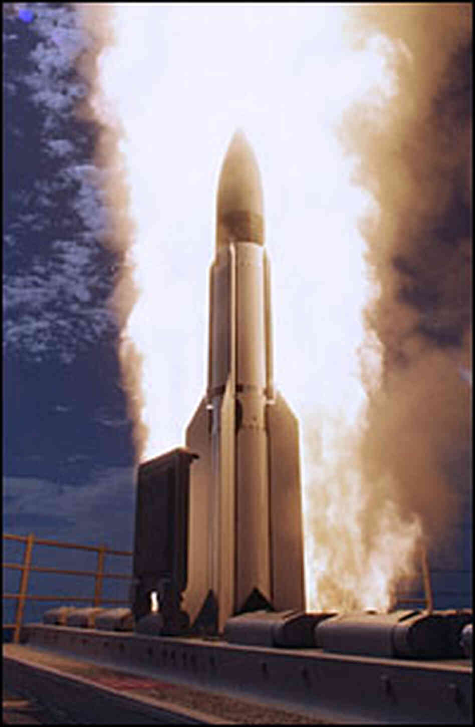 SM-3 missile launch from USS Lake Erie