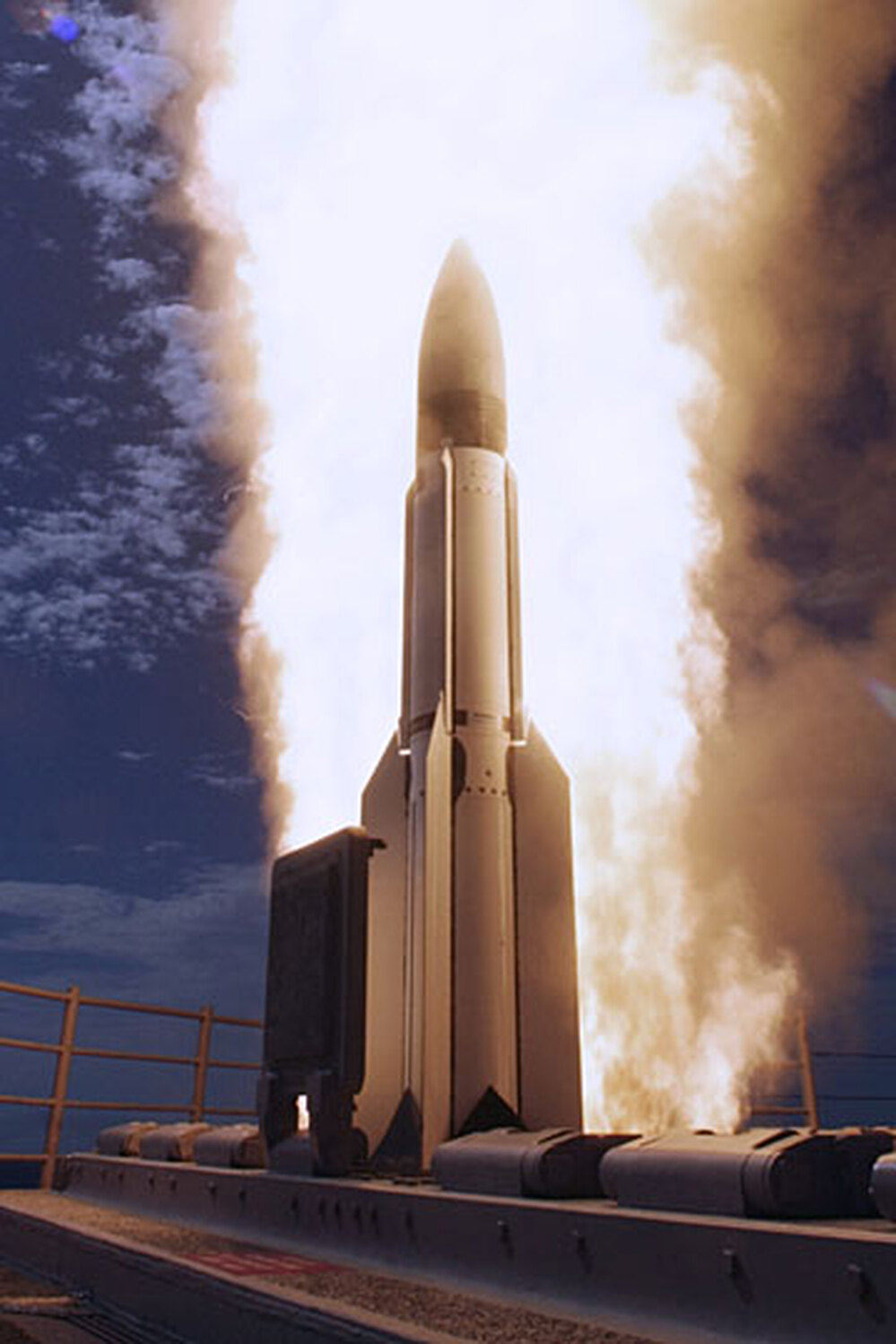 SM-3 missile launch from USS Lake Erie
