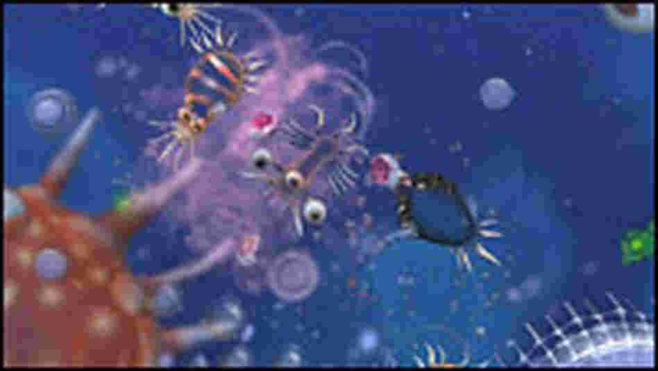 'Spore' starts out in primitive waters, where players eat algae and try not to get eaten.