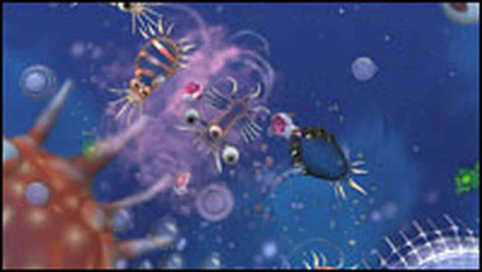 'Spore' starts out in primitive waters, where players eat algae and try not to get eaten.