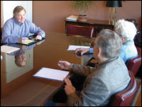 Two potential clients seek to learn more about elder mediation.