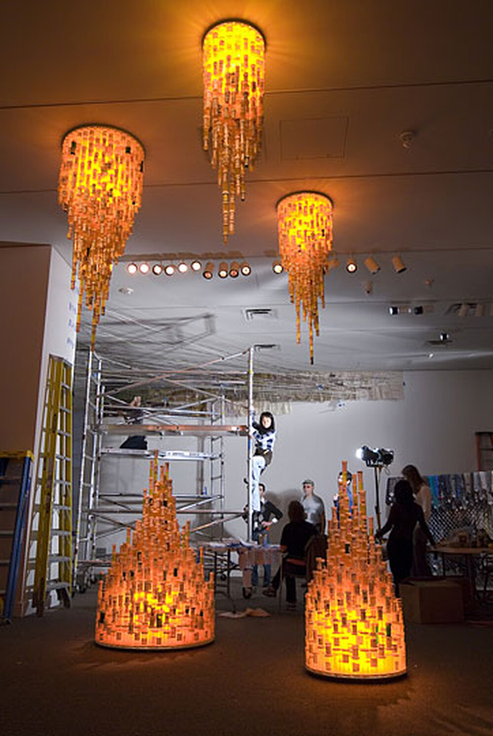 "Chemical Balance" takes discarded pill bottles and lights them from within.
